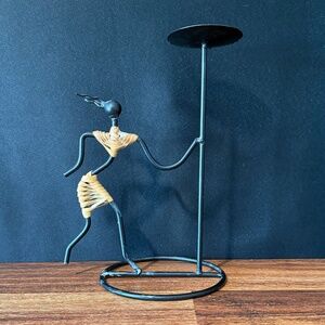 Metal Dancing Woman Candle Holder